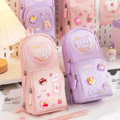 1 piece of multi layer large capacity beautiful schoolbag pencil case simple and cute girl stationer.webp