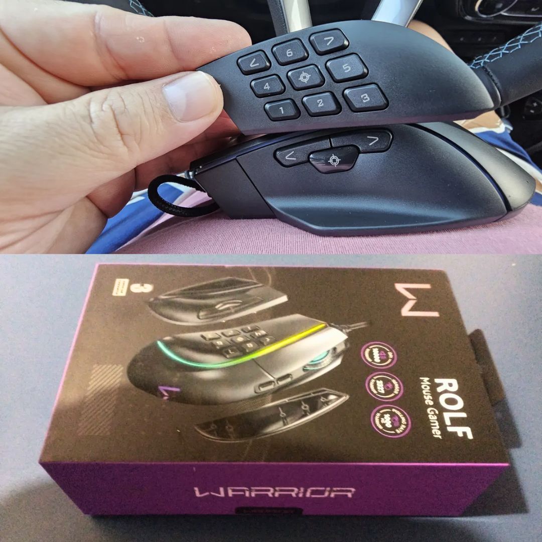Mouse Gamer Rolf 14 Botões Com Fio 10000dpi Warrior – Mo420 Cor Preto