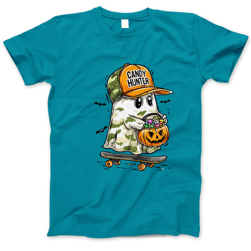 Photograph of four blank t-shirts greys beige and army green. Clipping path included. Ready for your.jpg