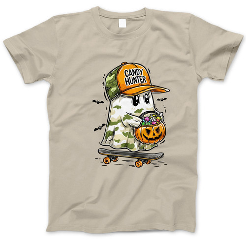 Photograph of four blank t-shirts greys beige and army green. Clipping path included. Ready for your.jpg