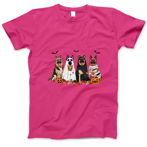 Photograph of four blank t-shirts greys beige and army green. Clipping path included. Ready for your.jpg