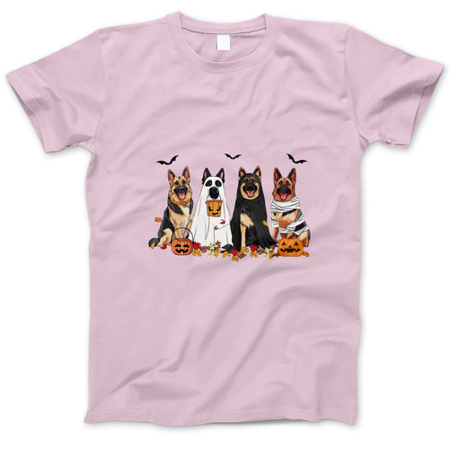 Photograph of four blank t-shirts greys beige and army green. Clipping path included. Ready for your.jpg