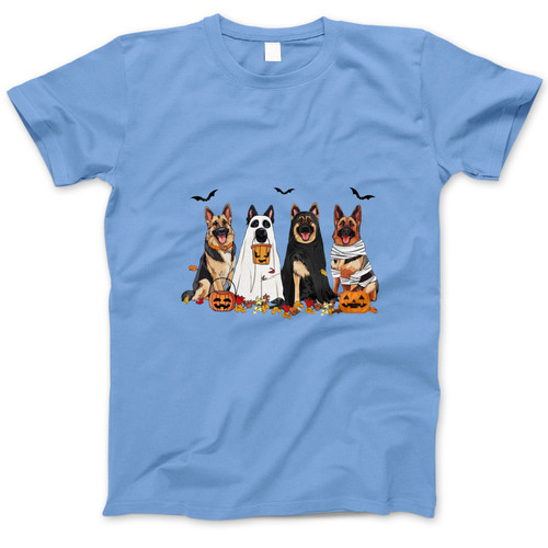 Photograph of four blank t-shirts greys beige and army green. Clipping path included. Ready for your.jpg