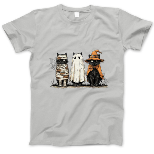 Photograph of four blank t-shirts greys beige and army green. Clipping path included. Ready for your.jpg