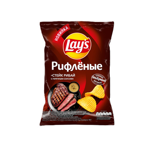 4690388123635 ЧИПСЫ LAYS РИФЛЕНЫЕ СТЕЙК РИБАЙ С ПЕРЕЧНЫМ СОУСОМ 140 Г. ПАК.jpg