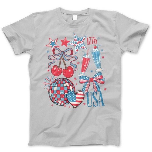 Photograph of four blank t-shirts greys beige and army green. Clipping path included. Ready for your.jpg