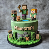All American Minecraft Cake for Patriotic Gamers