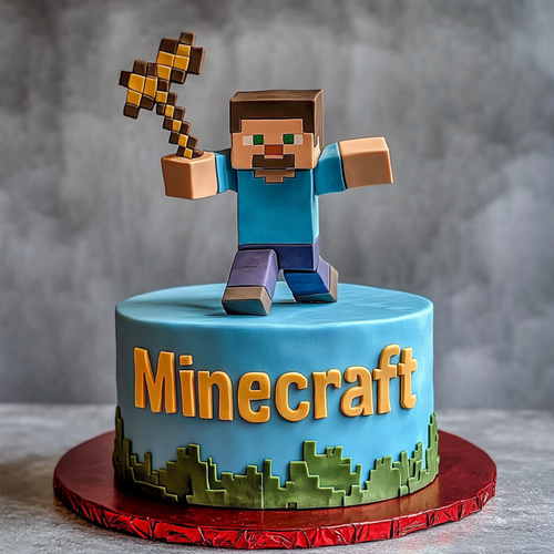 Steve and Alex Minecraft Cake for Hero Parties.png