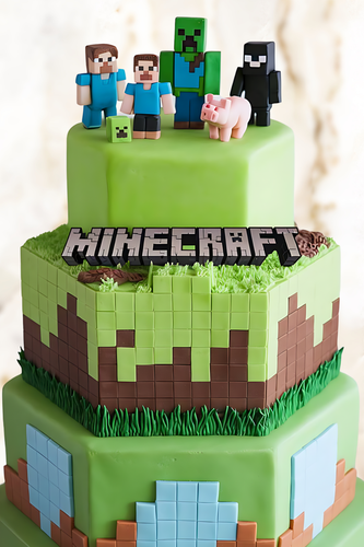 Stunning Minecraft Cake for Gaming Champions.png