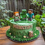 Christmas Minecraft Cake for Holiday Heroes
