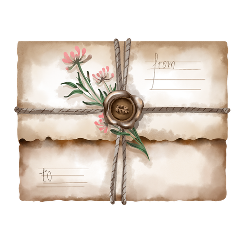 —Pngtree—envelope with floral decoration wax 6653319.png