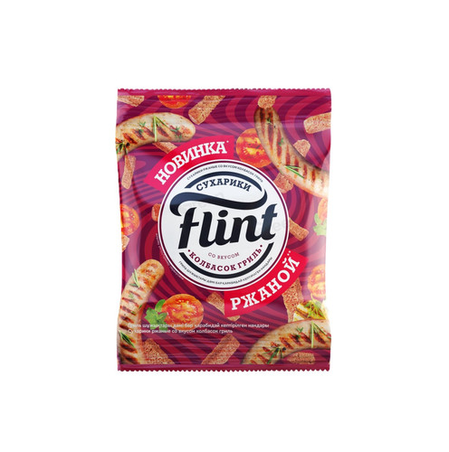 4870209747183 Сухарики flint ржаные со вкусом колбаски гриль 100 г. пак.jpg