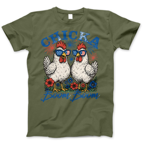 Photograph of four blank t-shirts greys beige and army green. Clipping path included. Ready for your.jpg