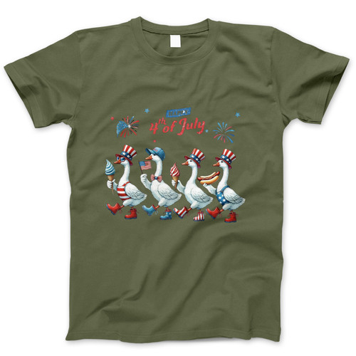 Photograph of four blank t-shirts greys beige and army green. Clipping path included. Ready for your.jpg