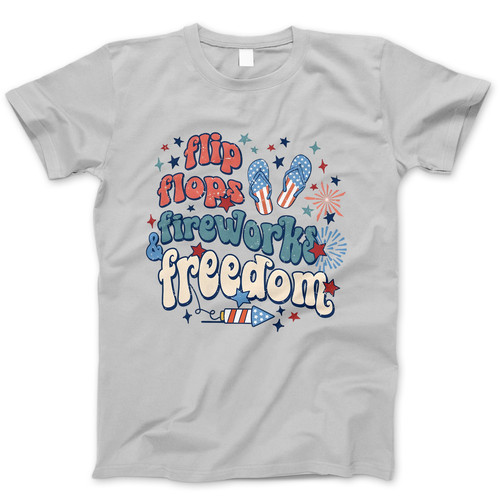 Photograph of four blank t-shirts greys beige and army green. Clipping path included. Ready for your.jpg