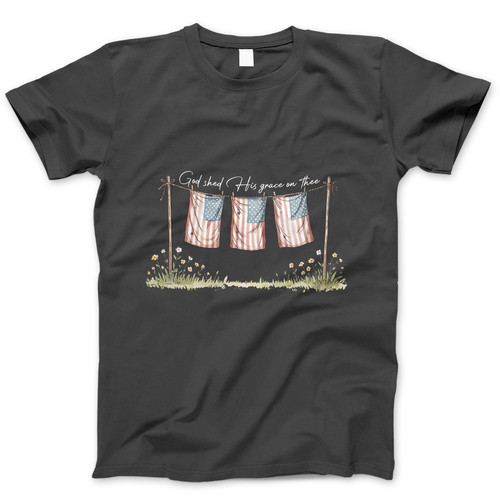 Photograph of four blank t-shirts greys beige and army green. Clipping path included. Ready for your.jpg