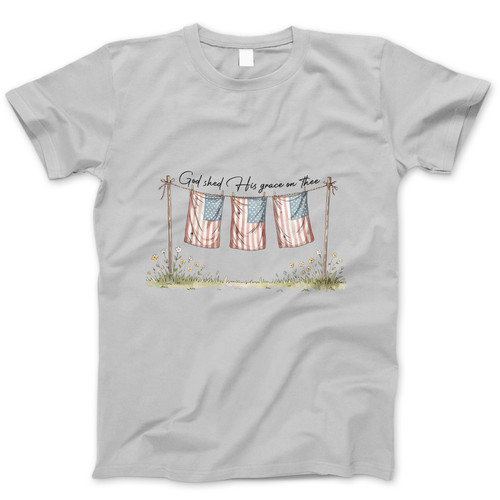 Photograph of four blank t-shirts greys beige and army green. Clipping path included. Ready for your.jpg