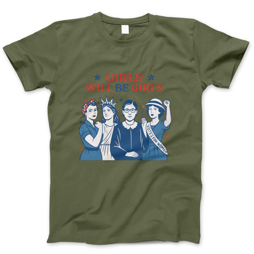 Photograph of four blank t-shirts greys beige and army green. Clipping path included. Ready for your.jpg