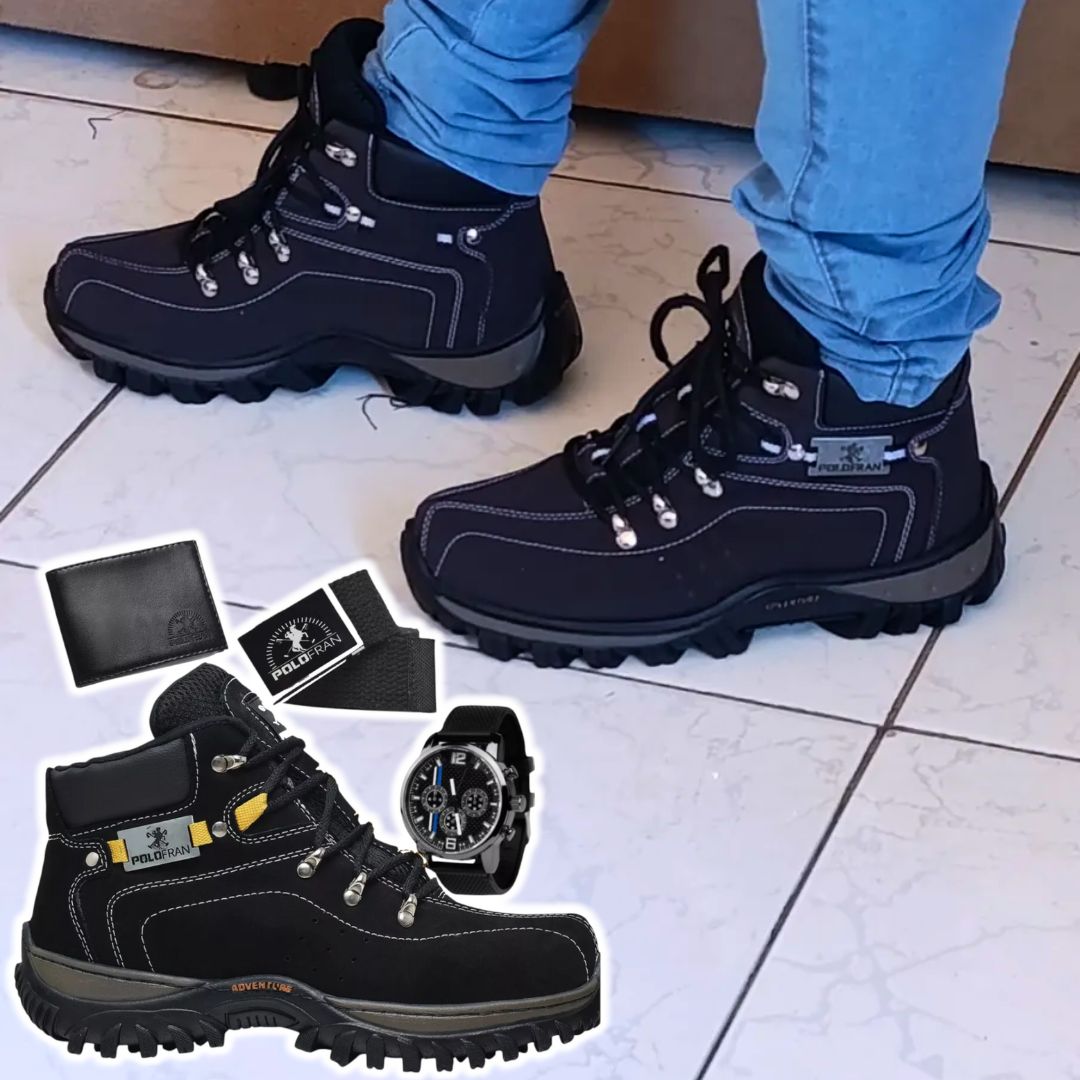 Bota Masculina Adventure Coturno Botina Com Brindes