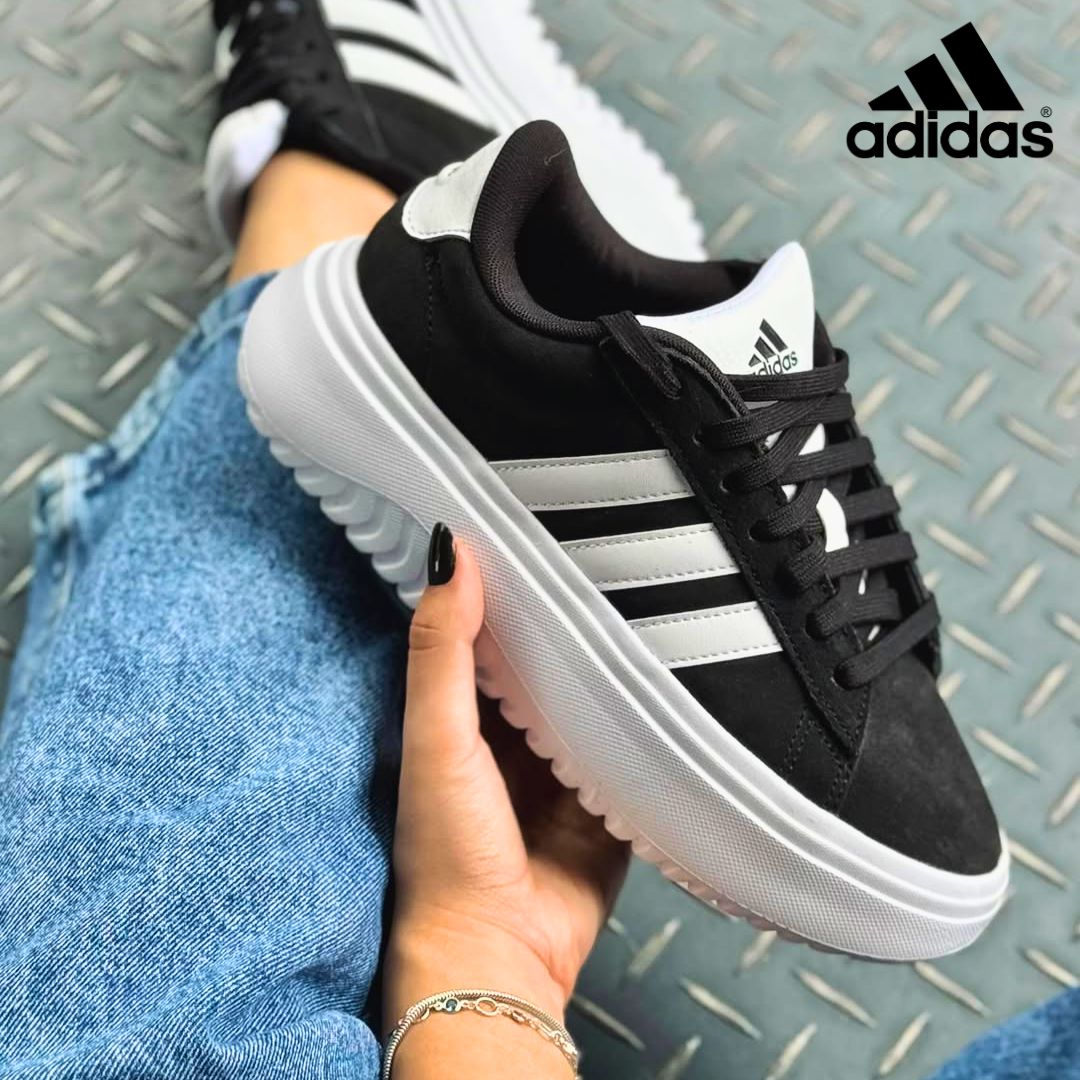 Tênis Adidas Grand Court Platform Suede Feminino