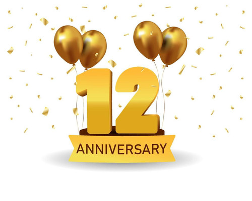 12 anniversary gold numbers with golden confetti celebration anniversary event party template free v.jpg
