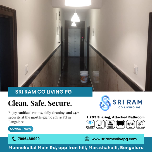 At Sri Ram PG Colive in Marathahalli, hygiene is our priority.
