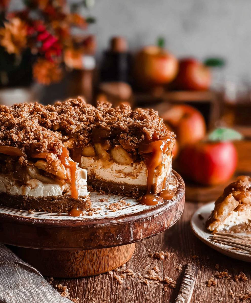 Caramel Apple Pie Cheesecake