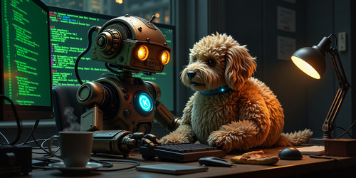 Subject A Retro Rogue Robot RRR a steampunk inspired rusted mech with brass gears and a patched chas.jpg