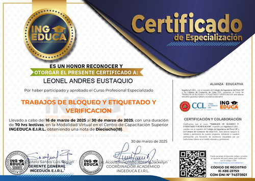 45539651 IE TBE 23857 DAVID ANTONIO LAZO TOLEDO TRABAJOS DE BLOQUEO Y ETIQUETADO Y VERIFICACION Diec.jpg