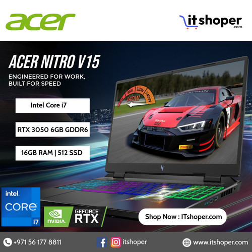 ACER Nitro V15 gaming laptop with Intel Core i7 RTX 3050 16GB RAM 512GB SSD available at ITshoper el.jpg