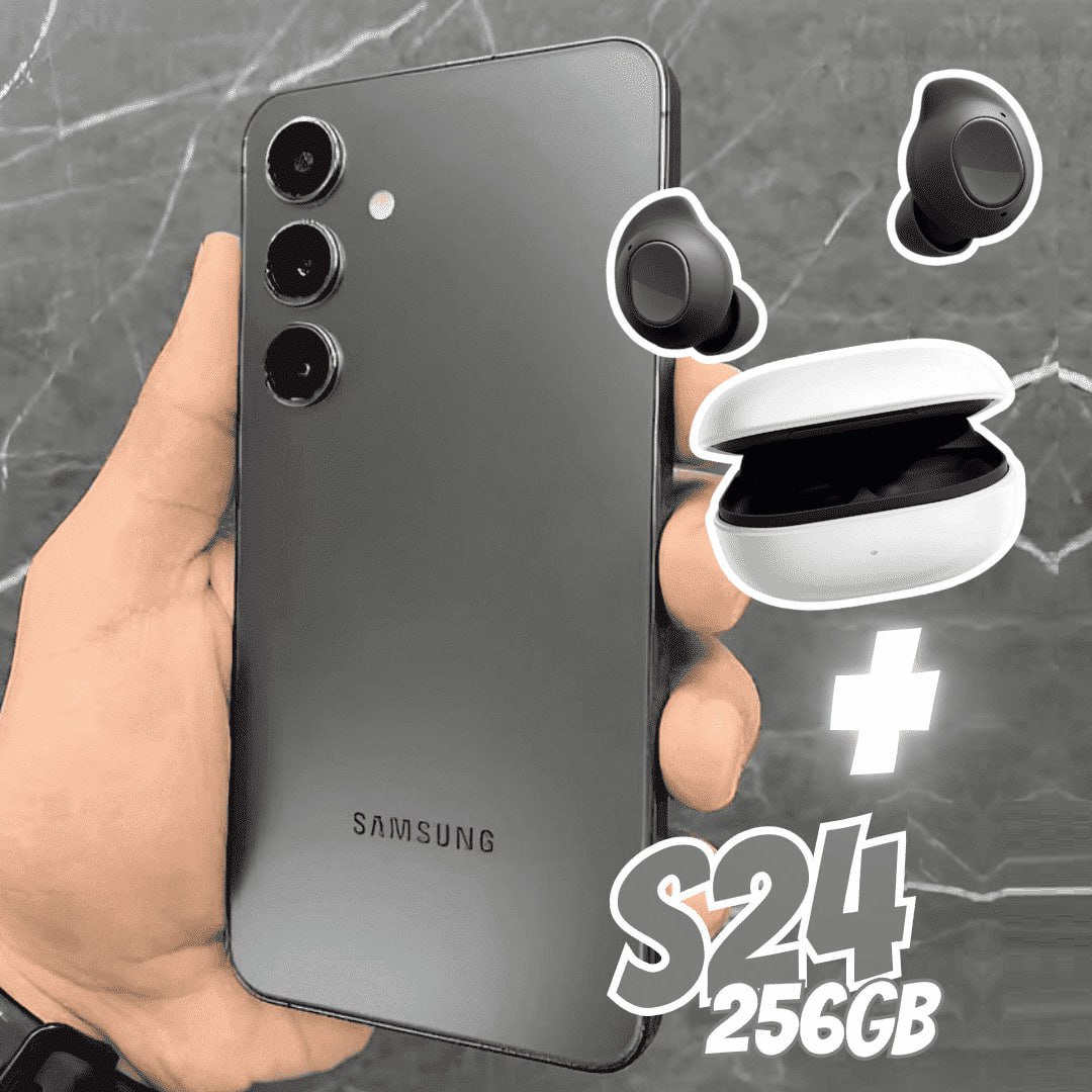 Smartphone Samsung Galaxy S24 6,2” Galaxy AI 256GB – Preto + Galaxy Buds FE sem Fio Grafite