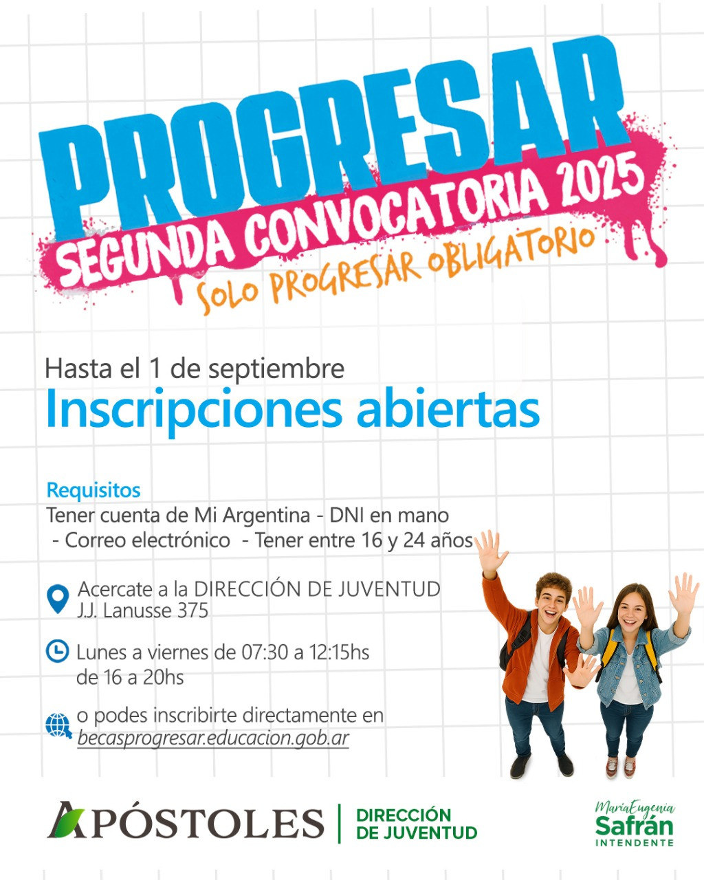 Segunda Convocatoria Programa Progresar con Inscripciones Abiertas hasta el 1 de septiembre