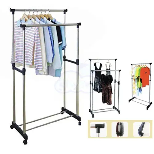Double Pole Cloth Rack Image 2