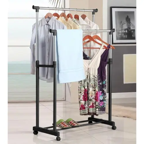 Double Pole Cloth Rack Image 1