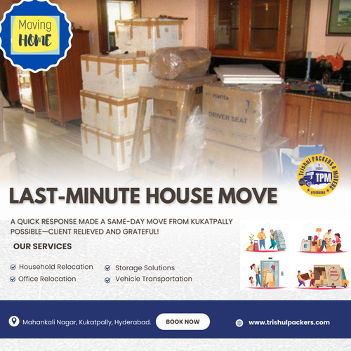 Today, we pulled off a quick house move from Kukatpally.