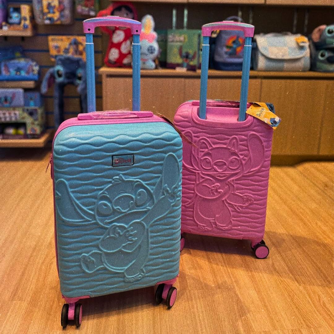 Mala De Bordo Meninas Stitch E Angel Rodas 360 Tam P Up4you