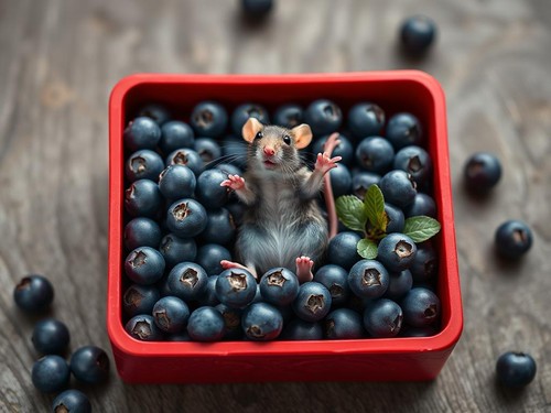 www.naked-ai.art - A red box of blue berries with a rat dancing inside.jpg