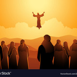 Biblical vector illustration series, The ascension of Jesus