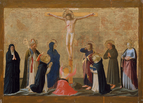 Crucifixion tempera painting Fra Angelico New York