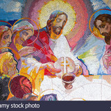 mosaic of the institution of the eucharist at the last supper by jesus HKEHAY