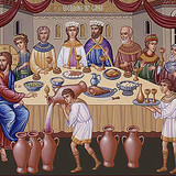 wedding feast of cana icon jesus turns water into wine full