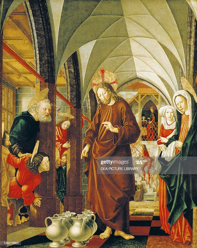 AUSTRIA - CIRCA 2002:  Wedding at Cana, panel from the Stories of Christ, St Wolfgang Altarpiece, 14.jpg