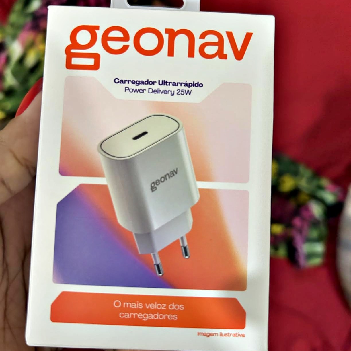 Geonav Carregador Universal Ultra Rápido, Power Delivery 25W, 1 Porta USB-C, CH25PDWT, Branco