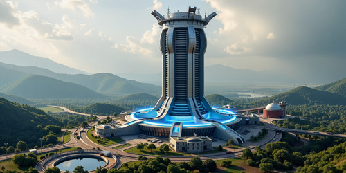 A futuristic fusion reactor a marvel of engineering and innovation stands as a towering monument to .jpg