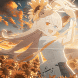 hoshino sunset sunflowers blue archive moewalls com.gif