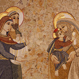 A mosaic of Mary and Joseph presenting the child Jesus to Simeon decorates the chapel of the Jesuit 