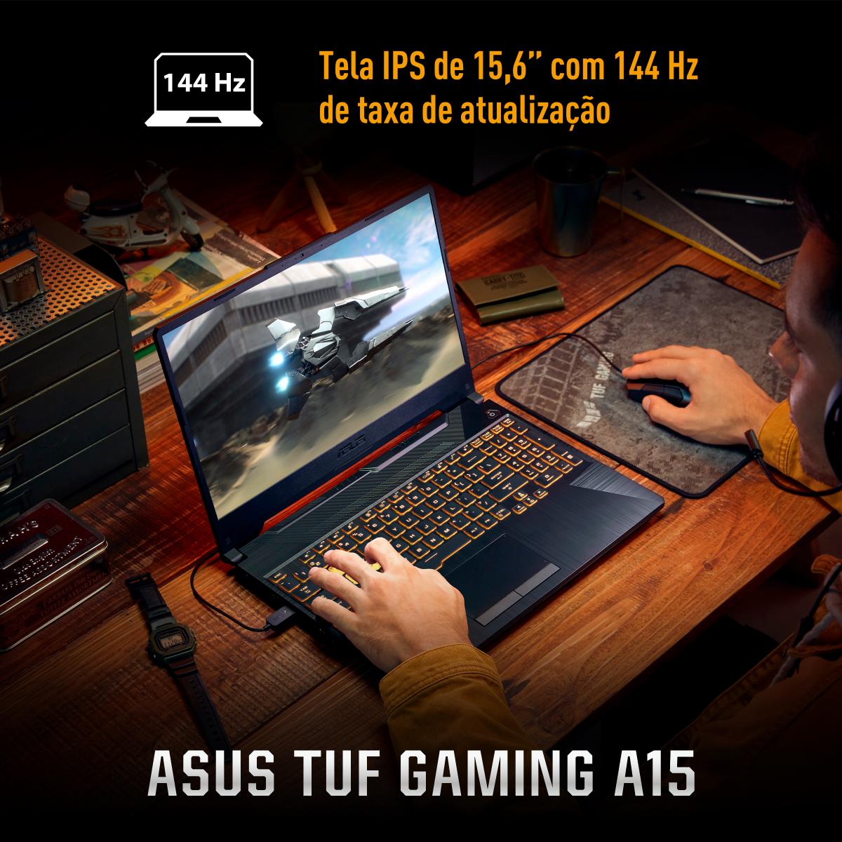 Notebook ASUS TUF Gaming A15, AMD Ryzen 7 7435HS, GeForce RTX™ 2050, 8GB, 512GB SSD, KeepOS, 15,6″ FHD, Graphite Black
