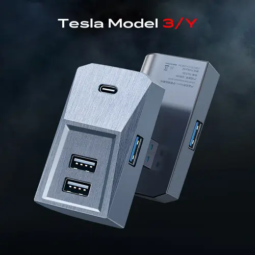 Glovebox Docking Station For Tesla Model Y Model 3 Quick Charger 4 USB Shunt Hub Flocking.webp