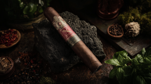eman3139 an Arturo Fuente Opus X cigar displayed on volcanic st 370b9f68 cf3a 418a bfca 09b716b2fd23.png