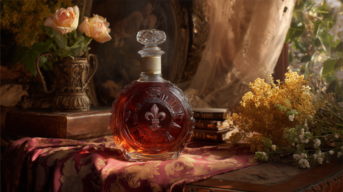 eman3139 ultra realistic Louis XIII Cognac in decanter on velve f6ccf4ac 7176 4fe8 8e27 c4138dc66fad.png